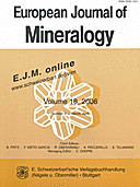 Cover image of: European Journal of Mineralogy Volume 18 Number 2