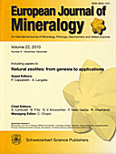 Cover image of: European Journal of Mineralogy Volume 22 Number 6