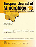Cover image of: European Journal of Mineralogy Volume 23 Number 2