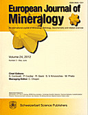 Cover image of: European Journal of Mineralogy Volume 24 Number 3