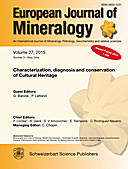 Cover image of: European Journal of Mineralogy Volume 27 Number 3