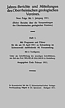 Cover image of: Jahresberichte und Mitteilungen des Oberrheinischen Geologischen Vereins Band 1 Heft 1