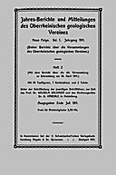 Cover image of: Jahresberichte und Mitteilungen des Oberrheinischen Geologischen Vereins Band 1 Heft 2