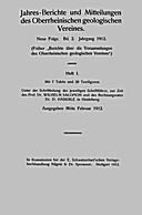 Cover image of: Jahresberichte und Mitteilungen des Oberrheinischen Geologischen Vereins Band 2 Heft 1
