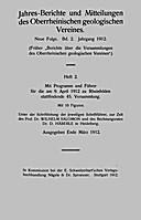 Cover image of: Jahresberichte und Mitteilungen des Oberrheinischen Geologischen Vereins Band 2 Heft 2