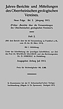 Cover image of: Jahresberichte und Mitteilungen des Oberrheinischen Geologischen Vereins Band 3 Heft 2