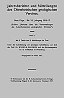 Cover image of: Jahresberichte und Mitteilungen des Oberrheinischen Geologischen Vereins Band 6 Heft 2