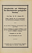 Cover image of: Jahresberichte und Mitteilungen des Oberrheinischen Geologischen Vereins Band 8