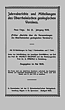 Cover image of: Jahresberichte und Mitteilungen des Oberrheinischen Geologischen Vereins Band 9