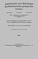 Cover image of: Jahresberichte und Mitteilungen des Oberrheinischen Geologischen Vereins Band 13