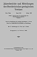 Cover image of: Jahresberichte und Mitteilungen des Oberrheinischen Geologischen Vereins Band 21
