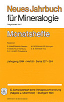 Image de couverture de: Neues Jahrbuch für Mineralogie - Monatshefte Jg. 1994 Heft 8