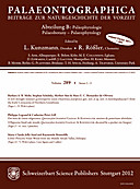 Cover image of: Palaeontographica Abteilung B Volume 289 Issue 1-3