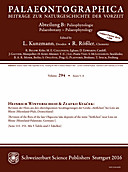 Cover image of: Palaeontographica Abteilung B Volume 294 Issue 5-6