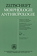 Cover image of: Zeitschrift für Morphologie und Anthropologie Band 67 Heft 1