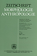Cover image of: Zeitschrift für Morphologie und Anthropologie Band 67 Heft 2