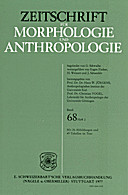Cover image of: Zeitschrift für Morphologie und Anthropologie Band 68 Heft 2