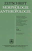 Cover image of: Zeitschrift für Morphologie und Anthropologie Band 68 Heft 3