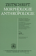 Cover image of: Zeitschrift für Morphologie und Anthropologie Band 69 Heft 2