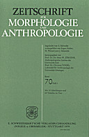 Cover image of: Zeitschrift für Morphologie und Anthropologie Band 70 Heft 1
