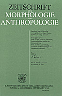 Cover image of: Zeitschrift für Morphologie und Anthropologie Band 70 Heft 3