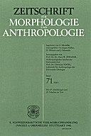 Cover image of: Zeitschrift für Morphologie und Anthropologie Band 71 Heft 1
