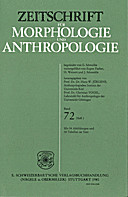 Cover image of: Zeitschrift für Morphologie und Anthropologie Band 72 Heft 1