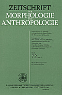 Cover image of: Zeitschrift für Morphologie und Anthropologie Band 72 Heft 2