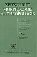 Cover image of: Zeitschrift für Morphologie und Anthropologie Band 72 Heft 3