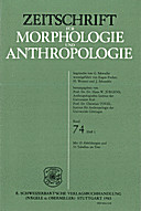 Cover image of: Zeitschrift für Morphologie und Anthropologie Band 74 Heft 1