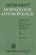 Cover image of: Zeitschrift für Morphologie und Anthropologie Band 74 Heft 2