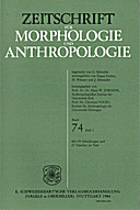 Cover image of: Zeitschrift für Morphologie und Anthropologie Band 74 Heft 3
