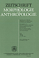 Cover image of: Zeitschrift für Morphologie und Anthropologie Band 75 Heft 2