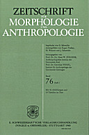 Cover image of: Zeitschrift für Morphologie und Anthropologie Band 76 Heft 1