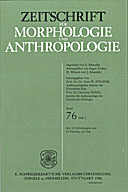 Cover image of: Zeitschrift für Morphologie und Anthropologie Band 76 Heft 2
