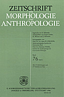 Cover image of: Zeitschrift für Morphologie und Anthropologie Band 76 Heft 3