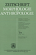 Cover image of: Zeitschrift für Morphologie und Anthropologie Band 77 Heft 1