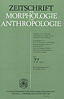 Cover image of: Zeitschrift für Morphologie und Anthropologie Band 77 Heft 2