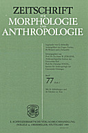 Cover image of: Zeitschrift für Morphologie und Anthropologie Band 77 Heft 3