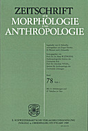Cover image of: Zeitschrift für Morphologie und Anthropologie Band 78 Heft 1