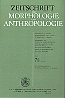 Cover image of: Zeitschrift für Morphologie und Anthropologie Band 78 Heft 2