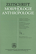Cover image of: Zeitschrift für Morphologie und Anthropologie Band 78 Heft 3