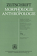 Cover image of: Zeitschrift für Morphologie und Anthropologie Band 79 Heft 1