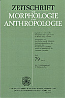 Cover image of: Zeitschrift für Morphologie und Anthropologie Band 79 Heft 2