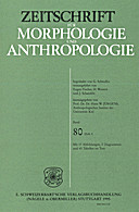 Cover image of: Zeitschrift für Morphologie und Anthropologie Band 80 Heft 3