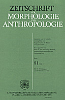 Cover image of: Zeitschrift für Morphologie und Anthropologie Band 81 Heft 1