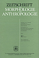Cover image of: Zeitschrift für Morphologie und Anthropologie Band 81 Heft 3