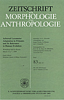 Cover image of: Zeitschrift für Morphologie und Anthropologie Band 83 Heft 2-3
