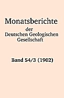 Cover image of: Monatsberichte der Deutschen Geologischen Gesellschaft Band 54 Heft 3