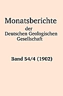 Cover image of: Monatsberichte der Deutschen Geologischen Gesellschaft Band 54 Heft 4